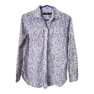 LAUREN RALPH LAUREN micro floral button up shirt coquette ditsy floral S